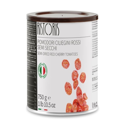 POMODORI CILIEGINI ROSSI SEMISECCHI RISTORIS 750 GRS (U)