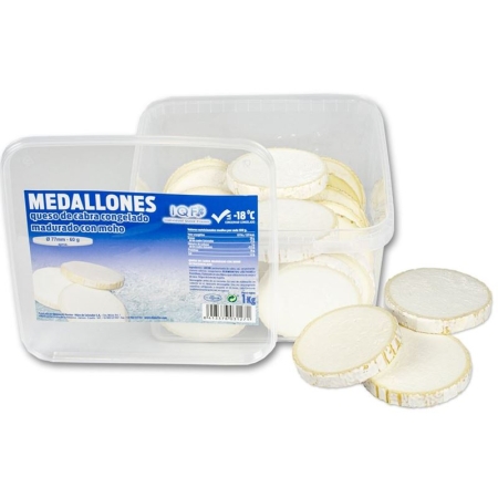 QUESO CABRA RODAJAS MADURADO CONG 77 MM 1 KG (U)