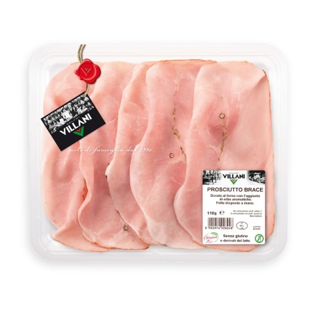 PROSCIUTTO COTTO ALLA BRACE VILLANI AFFETTATO 110 GRS (U)